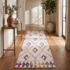 10' Ivory and Gold Geometric Runner Rug