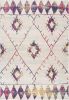 2' X 5' Cream Damask Area Rug
