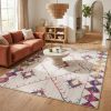 4' X 6' Cream Damask Area Rug