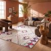 7' X 10' Cream Damask Area Rug