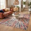 8' X 11' Cream Celestial Burst Abstract Area Rug