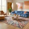 8' X 11' Cream Celestial Burst Abstract Area Rug