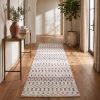 13' Blue And Ivory Ikat Runner Rug
