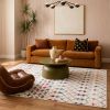 5' X 8' White Modern Geometric Grid Area Rug