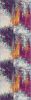 10' Gray Ivory And Magenta Abstract Runner Rug