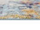 13' Blue And Gold Abstract Runner Rug