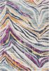 8' X 10' Blue and Gold Abstract Area Rug