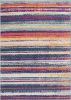 15' Blue And Ivory Striped Runner Rug
