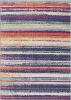15' Blue And Ivory Striped Runner Rug