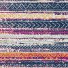 15' Blue And Ivory Striped Runner Rug