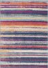 2' X 5' Blue And Ivory Striped Area Rug