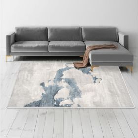 8' X 10' Gray and Blue Abstract Area Rug