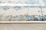 4' X 6' Blue and Ivory Abstract Power Loom Area Rug