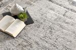 5' X 8' Gray and Ivory Abstract Power Loom Area Rug