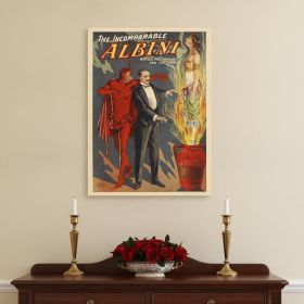 24" X 32" The Incomparable Albini Vintage Magic Poster Wall Art