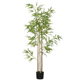 6ft Fake Bamboo Tree Indoor Outdoor Artificial Plant with Pot for Home Office or Living Room Decor