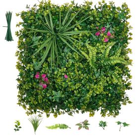 Artificial Plant Wall, 16PCS 20 x 20 in Artificial Boxwood Panels, Greenery Backdrop Privacy Hedge Fence with Sun Protection