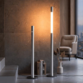 Minimalist Telescopic Floor Lamp 53''H, Modern Aluminum Floor Lights, 3 color temperature, for bedroom, livingroom, office