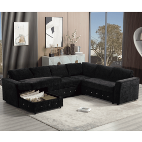 [NEW ARRIVED] [VIDEO PROVIDED]110.75" Sectional Sofa,Oversized modular sofa,Chaise Storage, Modern U Shaped Couch , Upholstered Sofas,Chenille
