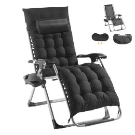 Zero Gravity Chair, 26 inch Zero Gravity Recliner Lounge Chair for Indoor and Outdoor, Adjustable Anti Gravity Chair with Cushion, Headrest, Foot
