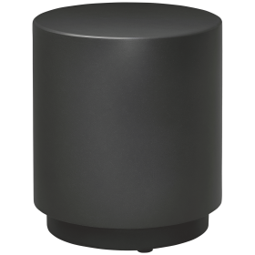 Lightweight Accent Table with Concrete Finish Round Side Table, Dark Gray