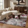 4' X 6' Red Abstract Dhurrie Area Rug