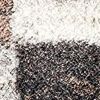 8' X 11' Beige and Ivory Patchwork Shag Area Rug