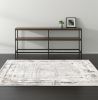 4' X 6' Gray and Ivory Abstract Power Loom Area Rug