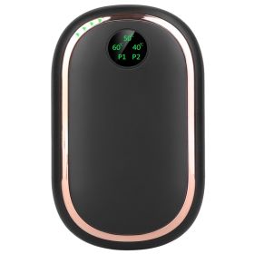 2 Colors Options -- 1Pc Rechargeable Hand Warmer Electric Hand Heater Portable Reusable Pocket Warmer Power Bank With Digital Display Sunset Ligh (Option: Black)