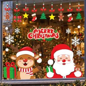 71-Piece Christmas Window Clings, Reusable Santa, Reindeer & Snowflake Decals (Option: red)
