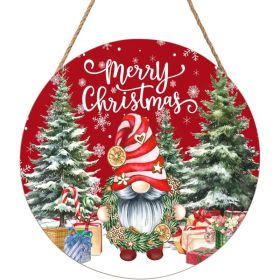 Christmas Gnome Welcome Sign 12x12 Inch, Wooden Merry Christmas Door Hanger For Front Door, Porch And Winter Decor (Option: MULTI)