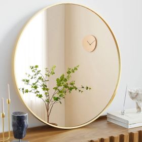 Black Round Wall Mirror 20-30 Inch, Bathroom Mirrors for Over Sink, Circle Mirror for Bathroom, Entryway, Bedroom, Vanity (Option: gold/30in)