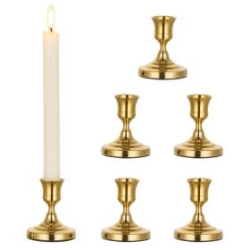 Gold Candlestick Holders 6 PCS, Vintage Taper Candle Holders For Table, Wedding, Party And Home Decor (Option: Golden)