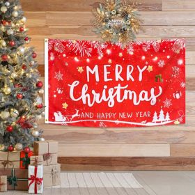 3x5FT Double-Sided Christmas Flag, Merry Christmas & Happy New Year (Option: red)