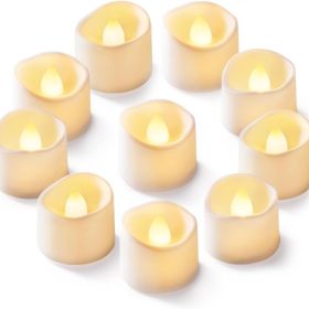 24 Pack Battery Operated Flameless LED Tea Light Candles (Option: White)