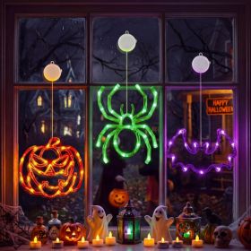 3 Pack Halloween Window Lights, Pumpkin, Spider & Bat (Option: MULTI)
