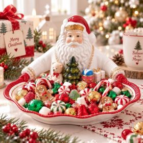 3D Resin Santa Candy Bowl, Christmas Candy Dish & Serving Tray (Option: red)