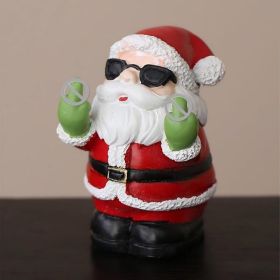 Funny Santa Snowman Christmas Figurine, Festive Holiday Decor (Option: red)