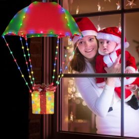 LED Christmas Parachute Lights With Gift Box, 8 Modes, Remote Control (Option: red)