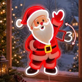 Waving Santa Claus Neon LED Window Light (Option: red)