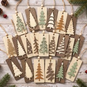4Pcs Rustic Christmas Wooden Ornaments For Tree Decor (Option: Wood)