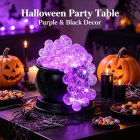 Vintage-Style Witch Themed Halloween Candy Jar, Purple & Black Color Scheme, Desktop Storage Container for Candies, Holiday Tabletop Party Decora (Option: As Pic)