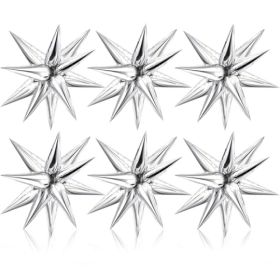 72Pcs Silver Explosion Star Foil Balloons 12 Point MylarStarburst Cone Balloons For Party Supplies, Christmas, Birthday, Wedding, Baby Shower, An (Option: 72 Pcs)