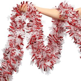 Christmas Garland Decorations, 50Ft Glitter Tinsel Garland With Snowflake For Christmas Tree Fireplace Mantle Indoor Outdoor Holiday Decoration (Option: red)