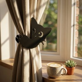 3D Printed Cat Curtain Tieback, Cute Cat Curtain Holder, Decorative Curtain Buckle For Home, Bedroom And Living Room (Option: Left  Right Set-PLA)