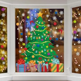2-Sheet Extra-Large Christmas Tree Window Clings, Double-Sided Snowflake Decals (Option: Green)