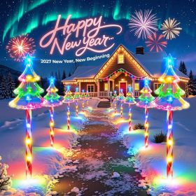 Solar Christmas Tree Lights 12 Pack, Outdoor Christmas Decorations 180 Colorful LEDs, 10 Lighting Modes, Solar USB Charging, 16.96Ft, Solar (Option: Multicolor)