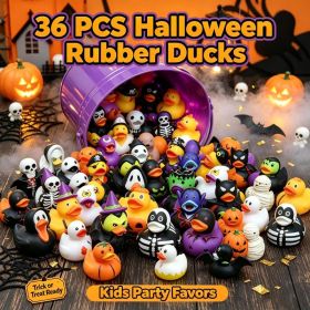 Set Of 36 Halloween Rubber Ducks  Assorted Fun & Spooky Bath Toy Designs  Perfect For Party Favors, Holiday Decor, And Kids Gifts,Pick-up Only (Option: 36 pieces)
