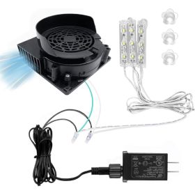 Inflatable Fan Blower Replacement, 12V Waterproof Air Blower With 3 LED Light String For Halloween, Christmas, Easter ,Thanksgiving Day Inflatabl (Option: Black)