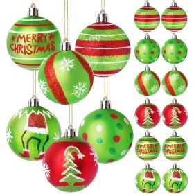 Christmas Ornaments 12 Units, 2.4 Inch Red And Green Hanging Balls For Christmas Tree, Home And Holiday Party Decor (Option: MULTI)